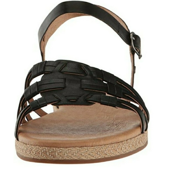 UGG Black Leather Strappy Ankle Sandals Size 11: GOOD CONDITION - Picture 6 of 8